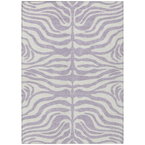 HomeRoots 5' Stylish Lavender and Ivory Animal Print Area Rug - Durable, Washable Indoor/Outdoor Design 5' X 8' 600625