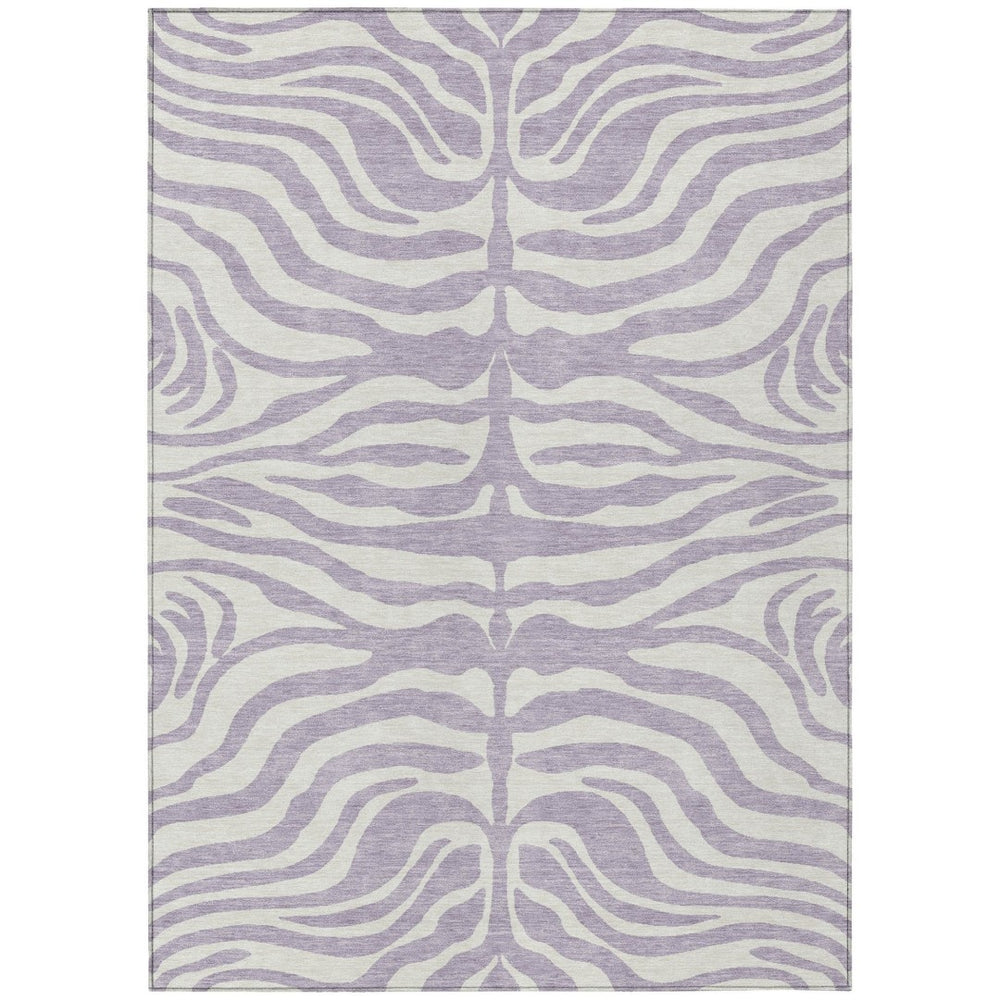 HomeRoots 9' X 12' Indoor Outdoor Lavender & Ivory Animal Print Rug – Durable, Stylish, Washable & Versatile! 600628