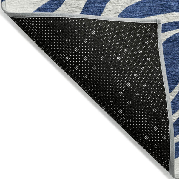 HomeRoots 5' Navy Blue and Ivory Animal Print Area Rug - Stylish, Durable, Washable for Indoor and Outdoor Use 8' X 10' 600633