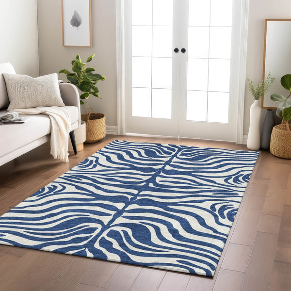 Homeroots 3' Artichoke Green And Ivory Animal Print Washable Area Rug For Indoor Or Outdoor Use, Durable Style 9' X 12' Polyester 600634