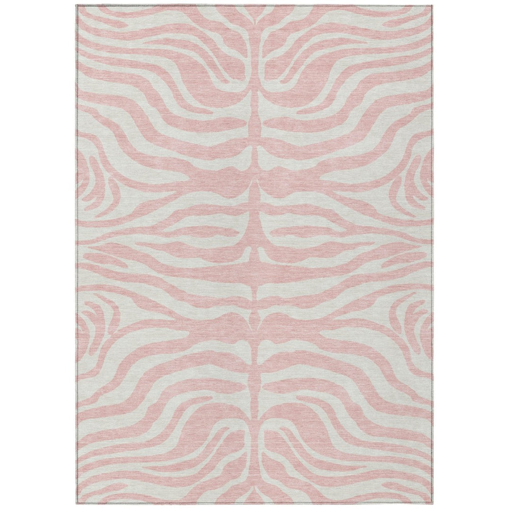 HomeRoots 9' Pink and Gray Animal Print Area Rug - Stylish, Washable, Durable for Indoor & Outdoor Spaces 600640