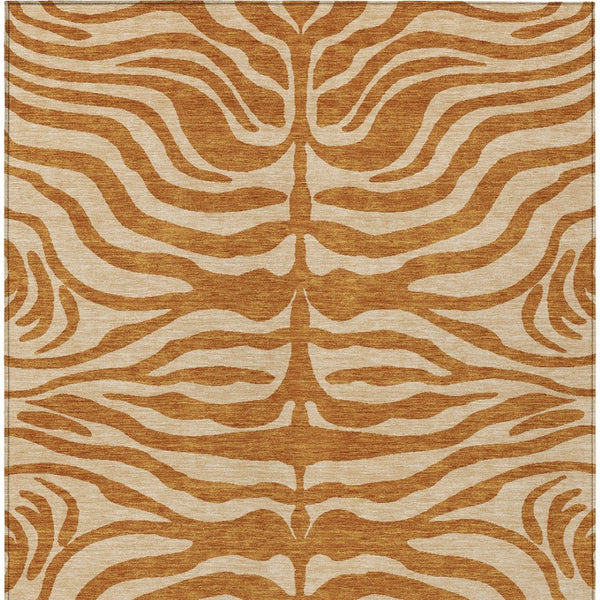 Homeroots 3' Artichoke Green And Ivory Animal Print Washable Area Rug For Indoor Or Outdoor Use, Durable Style 5' X 8' Polyester 600643