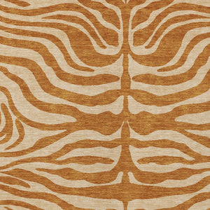 Homeroots 3' Artichoke Green And Ivory Animal Print Washable Area Rug For Indoor Or Outdoor Use, Durable Style 5' X 8' Polyester 600643