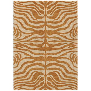 HomeRoots 5' Copper and Tan Animal Print Area Rug - Stylish, Washable Design for Indoor and Outdoor Spaces 8' X 10' 600645
