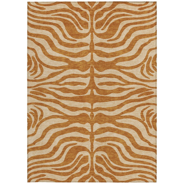 Homeroots 3' Artichoke Green And Ivory Animal Print Washable Area Rug For Indoor Or Outdoor Use, Durable Style 9' X 12' Polyester 600646