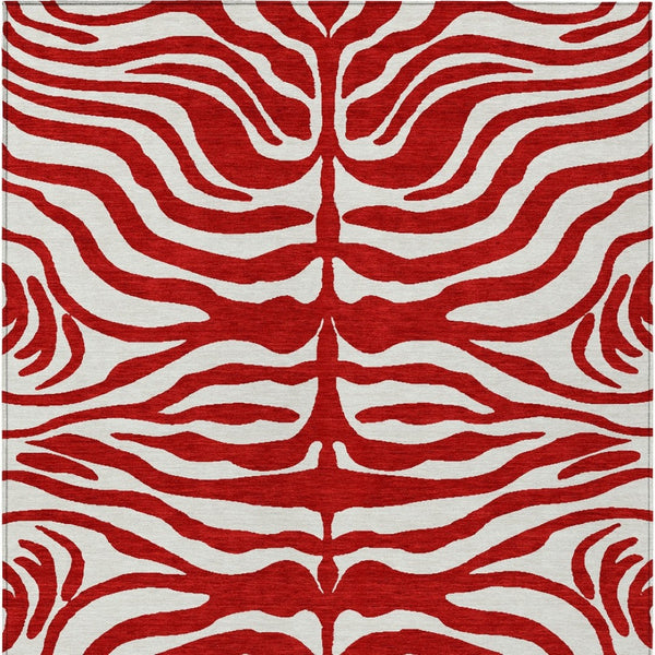 Homeroots 3' Artichoke Green And Ivory Animal Print Washable Area Rug For Indoor Or Outdoor Use, Durable Style 3' X 5' Polyester 600648