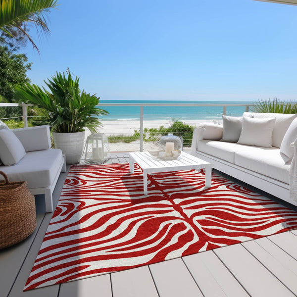 Homeroots 3' Artichoke Green And Ivory Animal Print Washable Area Rug For Indoor Or Outdoor Use, Durable Style 9' X 12' Polyester 600652