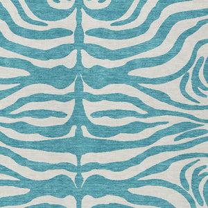 Homeroots 3' Artichoke Green And Ivory Animal Print Washable Area Rug For Indoor Or Outdoor Use, Durable Style 3' X 5' Polyester 600660