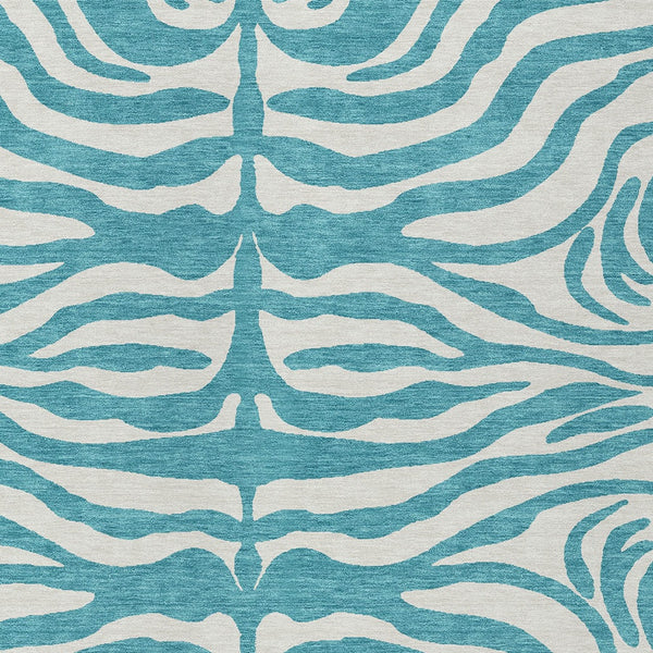 Homeroots 3' Artichoke Green And Ivory Animal Print Washable Area Rug For Indoor Or Outdoor Use, Durable Style 3' X 5' Polyester 600660