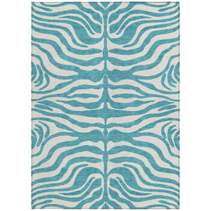 Homeroots 3' Artichoke Green And Ivory Animal Print Washable Area Rug For Indoor Or Outdoor Use, Durable Style 5' X 8' Polyester 600661