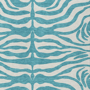 Homeroots 3' Artichoke Green And Ivory Animal Print Washable Area Rug For Indoor Or Outdoor Use, Durable Style 5' X 8' Polyester 600661