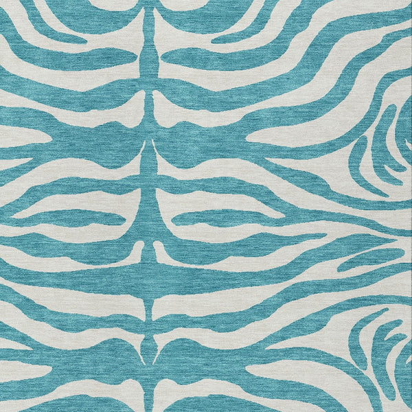 Homeroots 3' Artichoke Green And Ivory Animal Print Washable Area Rug For Indoor Or Outdoor Use, Durable Style 5' X 8' Polyester 600661