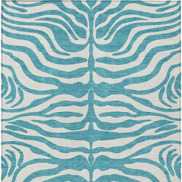 Homeroots 3' Artichoke Green And Ivory Animal Print Washable Area Rug For Indoor Or Outdoor Use, Durable Style 8' X 10' Polyester 600663