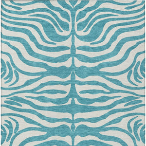 Homeroots 3' Artichoke Green And Ivory Animal Print Washable Area Rug For Indoor Or Outdoor Use, Durable Style 10' X 14' Polyester 600665