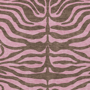 Homeroots 3' Animal Print Indoor Outdoor Area Rug - Stylish Brown And Pink Design, Washable & Durable Comfort 3' X 5' Polyester 600666