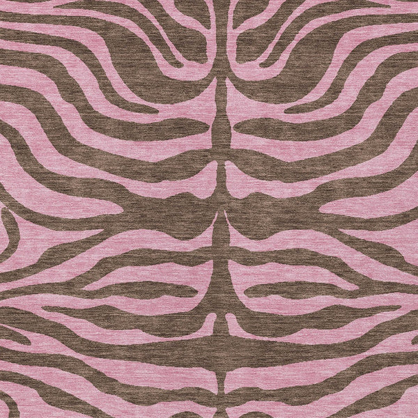 Homeroots 3' Animal Print Indoor Outdoor Area Rug - Stylish Brown And Pink Design, Washable & Durable Comfort 3' X 5' Polyester 600666