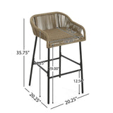 Christopher Knight Home® - Noble House - La Push Outdoor Rope Barstool (Set Of 2)