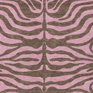 Homeroots 3' Animal Print Indoor Outdoor Area Rug - Stylish Brown And Pink Design, Washable & Durable Comfort 9' X 12' Polyester 600670