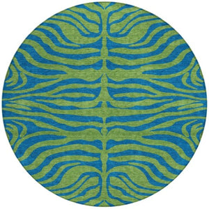 Homeroots 3' Animal Print Indoor Outdoor Area Rug - Stylish Brown And Pink Design, Washable & Durable Comfort 8' Round Polyester 600674