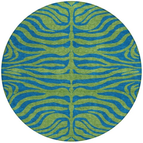 Homeroots 3' Animal Print Indoor Outdoor Area Rug - Stylish Brown And Pink Design, Washable & Durable Comfort 8' Round Polyester 600674