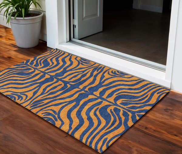 Homeroots 3' Animal Print Indoor Outdoor Area Rug - Stylish Brown And Pink Design, Washable & Durable Comfort 3' X 5' Polyester 600678