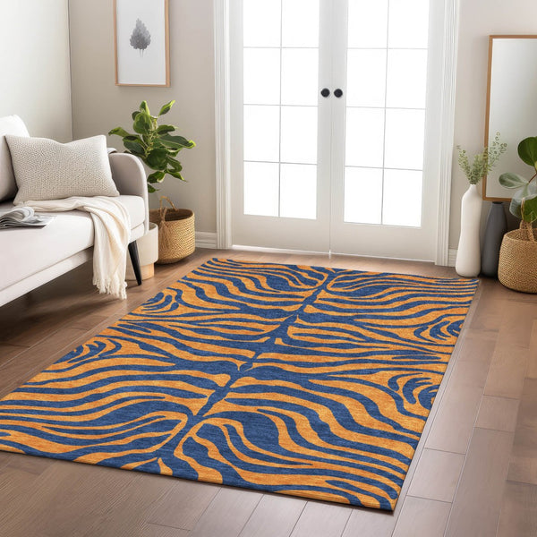 Homeroots 3' Animal Print Indoor Outdoor Area Rug - Stylish Brown And Pink Design, Washable & Durable Comfort 3' X 5' Polyester 600678