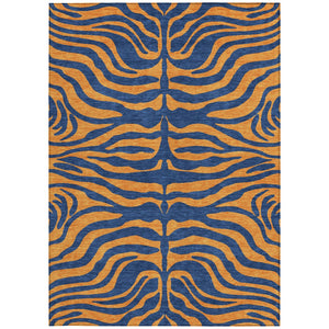 Homeroots 3' Animal Print Indoor Outdoor Area Rug - Stylish Brown And Pink Design, Washable & Durable Comfort 5' X 8' Polyester 600679