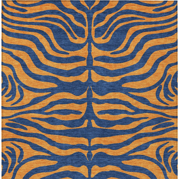 Homeroots 3' Animal Print Indoor Outdoor Area Rug - Stylish Brown And Pink Design, Washable & Durable Comfort 5' X 8' Polyester 600679