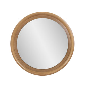 Howard Elliott Danton Floating Round Mirror - Embrace Natural Charm With A Sophisticated Design For Your Space Brown Mdf,Oak Veneer 60068-howard-elliott
