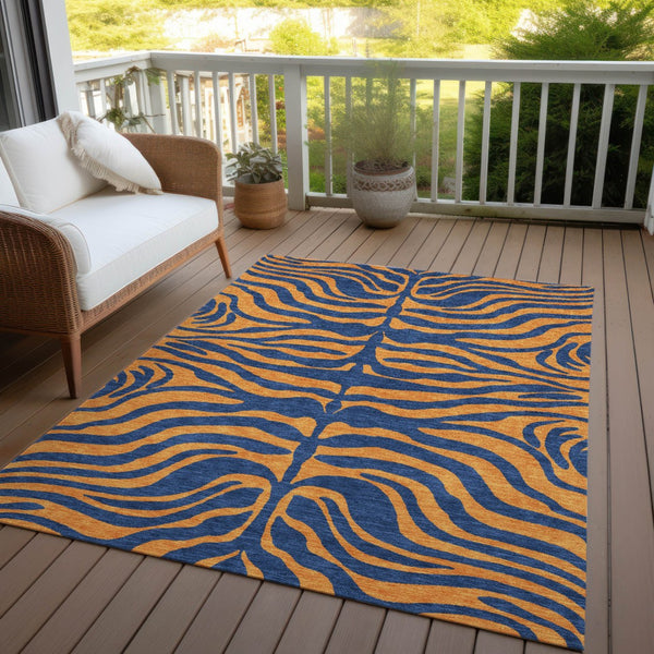 Homeroots 3' Animal Print Indoor Outdoor Area Rug - Stylish Brown And Pink Design, Washable & Durable Comfort 10' X 14' Polyester 600683