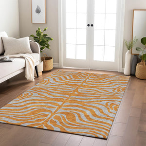 Homeroots 3' Animal Print Indoor Outdoor Area Rug - Stylish Brown And Pink Design, Washable & Durable Comfort 3' X 5' Polyester 600684