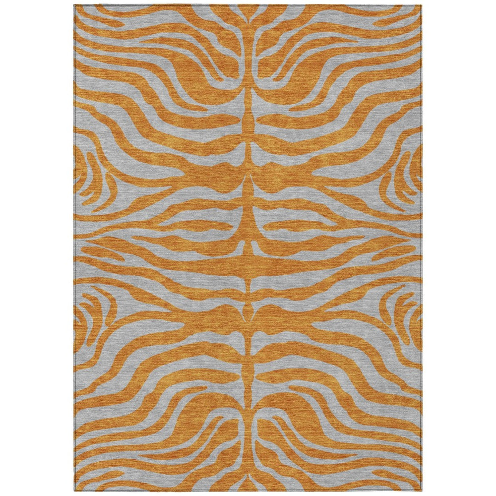 HomeRoots 5' Copper and Gray Animal Print Indoor Outdoor Area Rug - Durable, Washable, Stylish Décor Solution 5' X 8' 600685