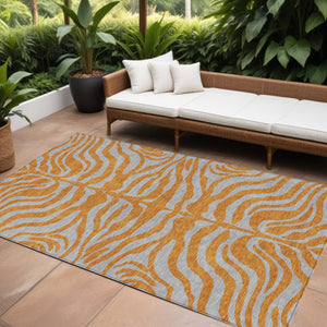 Homeroots 3' Animal Print Indoor Outdoor Area Rug - Stylish Brown And Pink Design, Washable & Durable Comfort 9' X 12' Polyester 600688