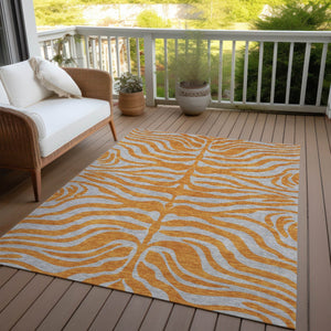 Homeroots 3' Animal Print Indoor Outdoor Area Rug - Stylish Brown And Pink Design, Washable & Durable Comfort 9' X 12' Polyester 600688
