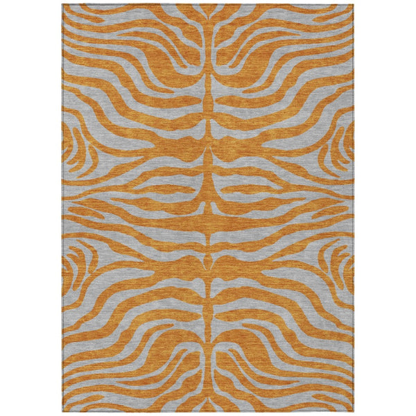 HomeRoots 5' Copper and Gray Animal Print Indoor Outdoor Area Rug - Durable, Washable, Stylish Décor Solution 10' X 14' 600689
