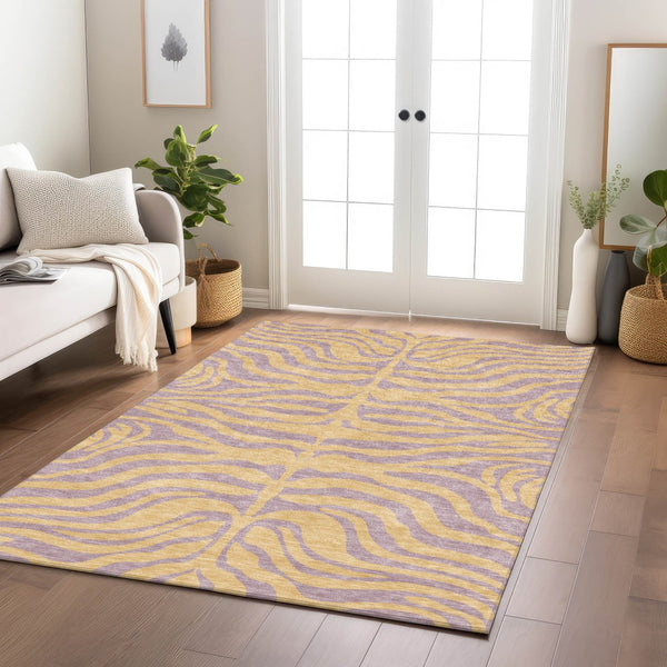 Homeroots 3' Animal Print Indoor Outdoor Area Rug - Stylish Brown And Pink Design, Washable & Durable Comfort 3' X 5' Polyester 600690