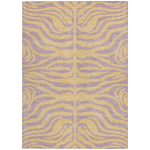 Homeroots 3' Animal Print Indoor Outdoor Area Rug - Stylish Brown And Pink Design, Washable & Durable Comfort 5' X 8' Polyester 600691