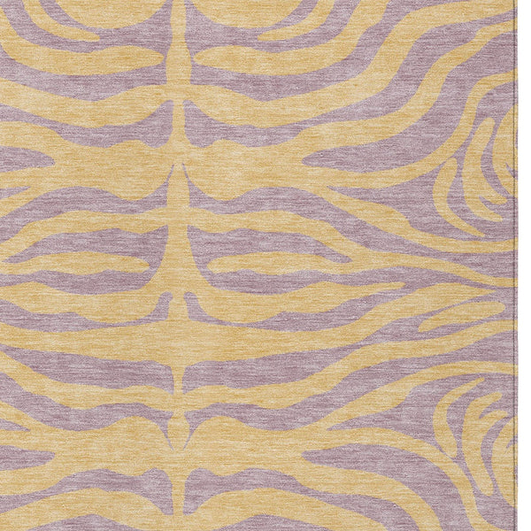 Homeroots 3' Animal Print Indoor Outdoor Area Rug - Stylish Brown And Pink Design, Washable & Durable Comfort 5' X 8' Polyester 600691