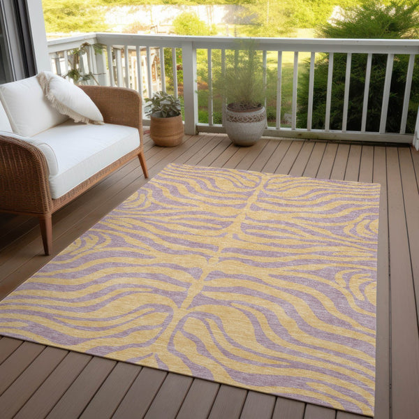 Homeroots 3' Animal Print Indoor Outdoor Area Rug - Stylish Brown And Pink Design, Washable & Durable Comfort 8' X 10' Polyester 600693