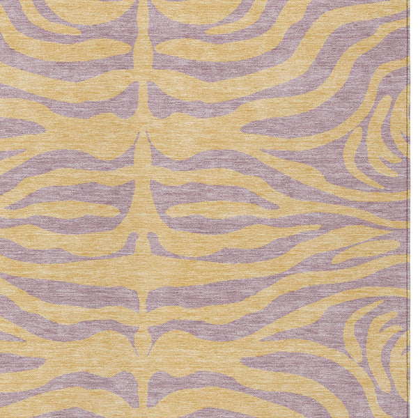 Homeroots 3' Animal Print Indoor Outdoor Area Rug - Stylish Brown And Pink Design, Washable & Durable Comfort 9' X 12' Polyester 600694