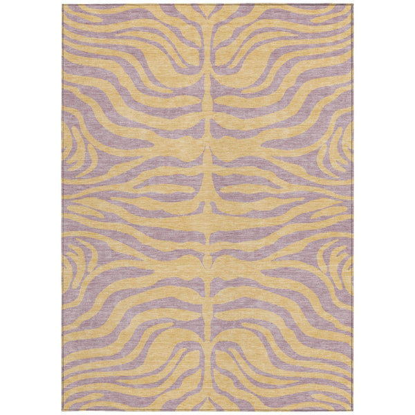 Homeroots 3' Animal Print Indoor Outdoor Area Rug - Stylish Brown And Pink Design, Washable & Durable Comfort 10' X 14' Polyester 600695