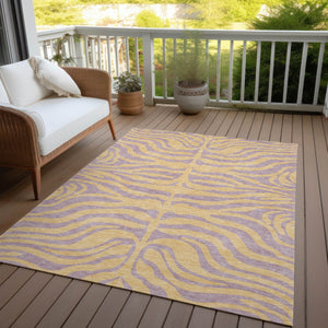 Homeroots 3' Animal Print Indoor Outdoor Area Rug - Stylish Brown And Pink Design, Washable & Durable Comfort 10' X 14' Polyester 600695