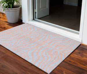 Homeroots 3' Animal Print Indoor Outdoor Area Rug - Stylish Brown And Pink Design, Washable & Durable Comfort 3' X 5' Polyester 600696