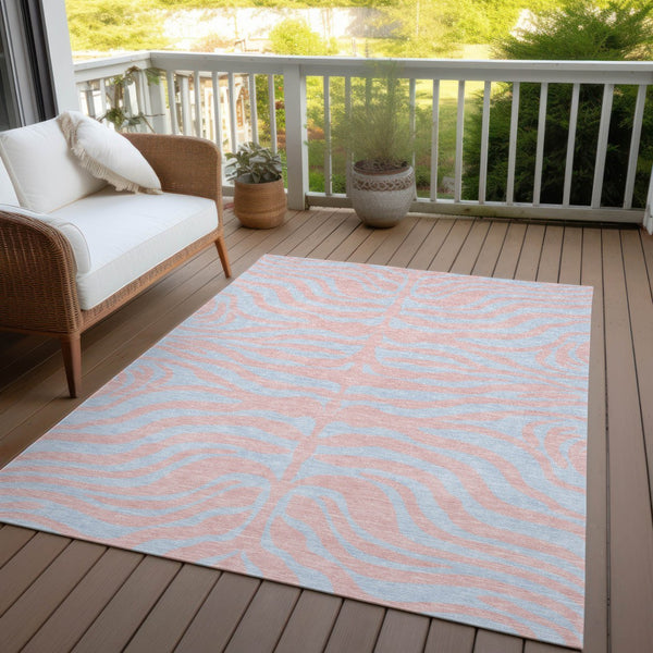Homeroots 3' Animal Print Indoor Outdoor Area Rug - Stylish Brown And Pink Design, Washable & Durable Comfort 3' X 5' Polyester 600696