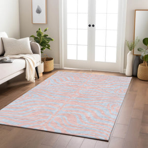 Homeroots 3' Animal Print Indoor Outdoor Area Rug - Stylish Brown And Pink Design, Washable & Durable Comfort 3' X 5' Polyester 600696