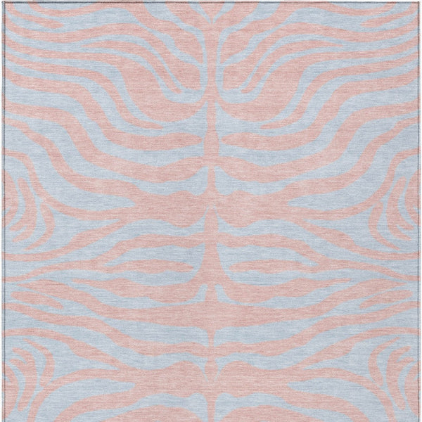 Homeroots 3' Animal Print Indoor Outdoor Area Rug - Stylish Brown And Pink Design, Washable & Durable Comfort 8' X 10' Polyester 600699