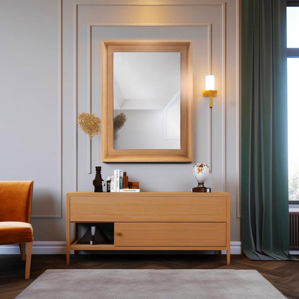 Howard Elliott Danton Floating Round Mirror - Embrace Natural Charm With A Sophisticated Design For Your Space Brown Mdf,Oak Veneer 60069-howard-elliott