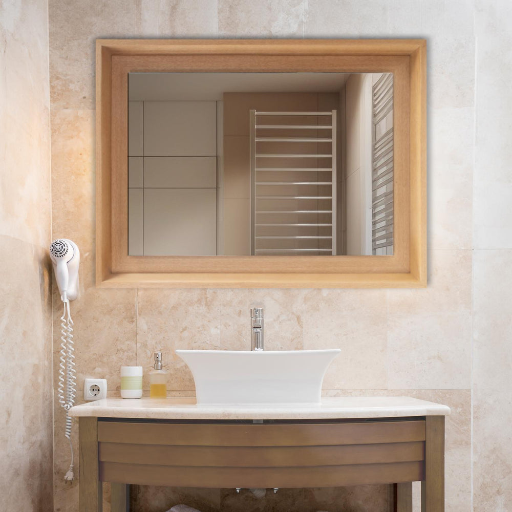 Howard Elliott Danton Floating Round Mirror - Embrace Natural Charm With A Sophisticated Design For Your Space Brown Mdf,Oak Veneer 60069-howard-elliott