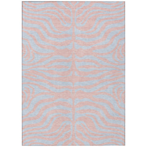 HomeRoots 9' X 12' Pink and Gray Animal Print Area Rug - Washable, Stylish, Durable for Indoor & Outdoor Use 600700