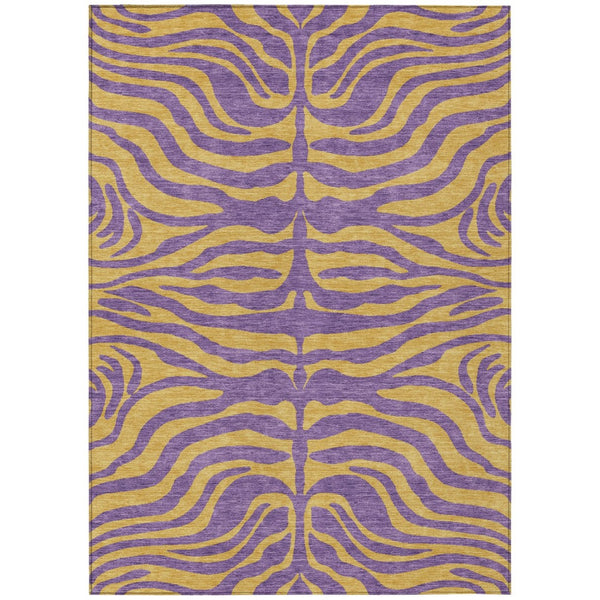 HomeRoots 5' Bold Purple and Copper Animal Print Rug - Washable, Indoor/Outdoor, Stylish, Durable Design 8' X 10' 600705